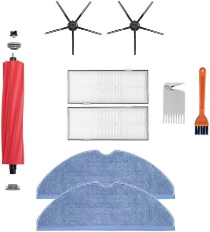 S7/S7 Plus/S7 MaxV/S7 MaxV Plus/S7 MaxV Ultra Robot Süpürge Modelleri Uyumlu 9 Parça Set (Siyah Yan Fırçalı)