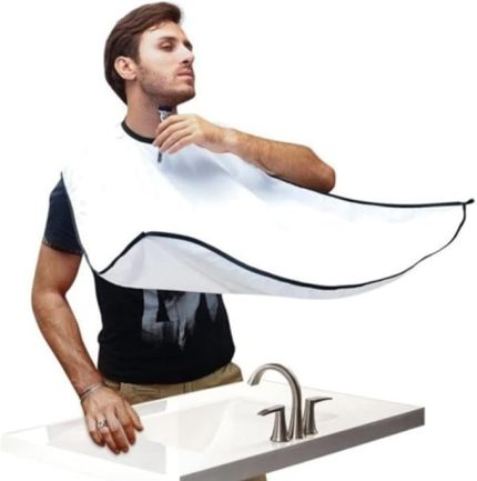 Mega Pratik Sakal Kesme Örtüsü, Beyaz Saç Kesme Önlüğü Bıyık Sakal Önlüğü Kedi Köpek Tüy Toplayıcı Tela Kumaş Kuaför Berber Önlüğü