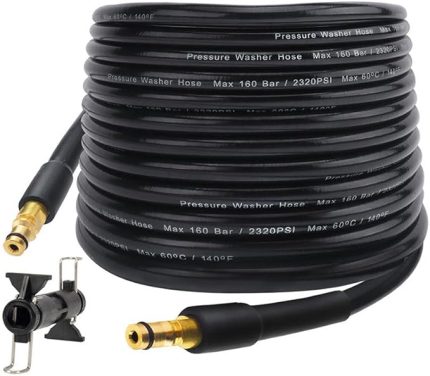 Basınçlı Araba Yıkama Hortumu PVC Uzatma Hortumu 10m Üç Katmanlı Patlamaya dayanıklı ve Ultra Aşınmaya dayanıklı Basınçlı Yıkama Hortumu 10m 160bar 2320psi Uzatma Konnektörlü Karcher K2-K7 içi