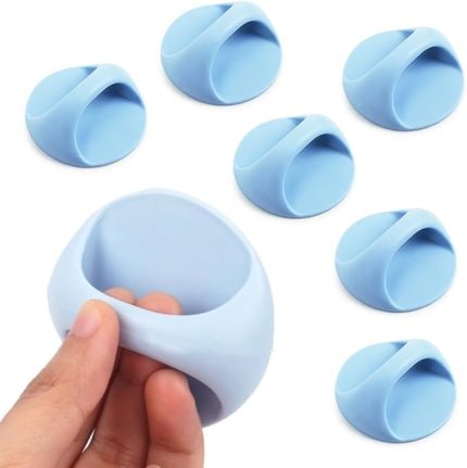 6 Adet Çok Amaçlı Kendinden Yapışkanlı Sürgülü Kapı Açma Kolları Dolap Çekmece Gardırop Kabin Plastik Kulp, Tuvalet Kapağı Açma Kolu, Mavi