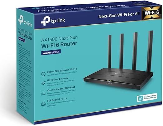 Archer AX12, AX1500 Wi-Fi 6 Gigabit Portlu Kablosuz Router, Fiber Destekli, 4 Gigabit LAN Portları, WPA3, Oyun için İdeal Xbox/PS4/Steam ve 4K - Görsel 4