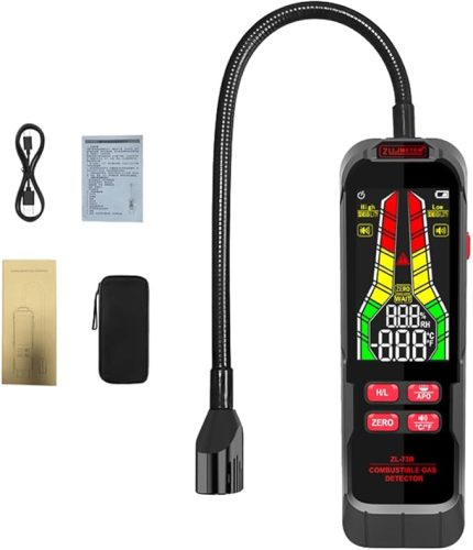 Elde Taşınabilir Yanıcı Gazlar Kaçak ü Doğal Gazlar Kaçak Test Cihazı Taşınabilir Yanıcı Gazlar Konsantrasyon Analiz Cihazı Sıcaklık Testi ve Ses Işık Alarm Fonksiyonu Çok renkli ZL73B (Şarj)