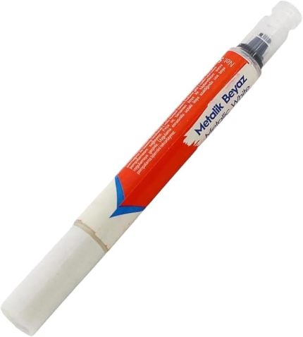 Oto Rötuş Kalemi 5 ml Kaporta Tampon Çizik Giderici Fırça Metalik Beyaz Renk Boya Kalemi