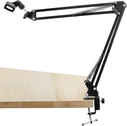 Mikrofon Standı Multi Fonksiyonel İster Mikrofon İster Işık Aydınlatma Stant Katlanabilir Açısı Ayarlanabilir Masa Kenarına Kıskaçlı Model MicSt1