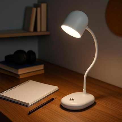 Şarjlı Dokunmatik Masa Lambası – 4000K Gün Işığı, Esnek Boyun, USB Şarjlı, Parlaklık Ayarlı LED Okuma ve Çalışma Lambası