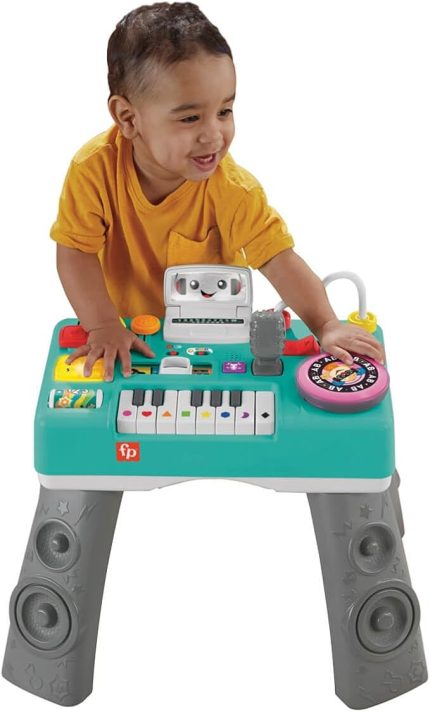 Eğlenceli DJ Aktivite Masası Fisher-Price Eğlen ve Öğren Müzikli Eğitici Oyuncağı Bebek ve Yürüme Çağındaki Çocuk için Eğlenceli DJ Aktivite Masası HRB61