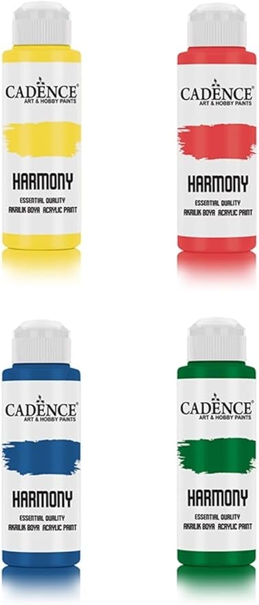 Ekonomik Akrilik Boya 4X120Ml Ana Renkler Avantajlı Paket Çok Renkli Tek Ebat