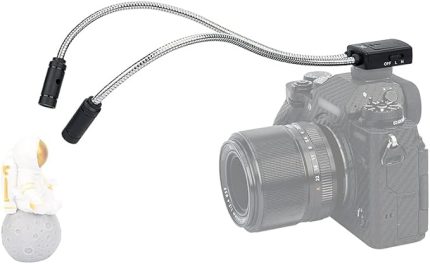 Makro Kol Işığı, DSLR Kamera için 5600K Esnek Makro LED Lamba, 5 Seviye Ayarlanabilir Aydınlatma Parlaklığı Hot Shoe Mount Flash, Böcekler/Bitkiler/Mücevherler ve Daha Fazlasını Çekmeye Uygun