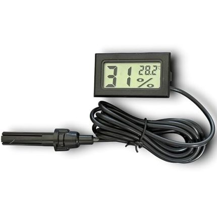 Nem Ölçerli Iç Veya Dış Sıcaklık Ölçer Ev Ve Bebek Odası Siyah Higrometre Termometre