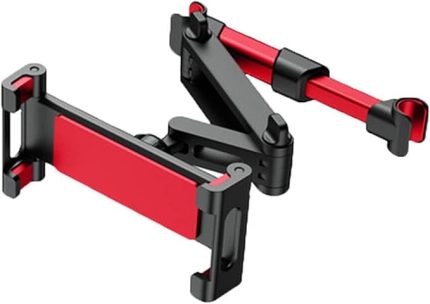 Araç İçi Koltuk Arkası Uzayan Başlıklı Tablet Telefon Tutucu Siyah-Kırmızı - AL2899