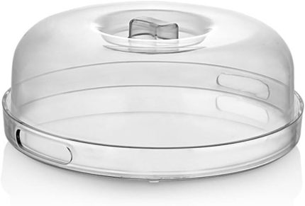 Kristal Kek Fanusu Tutma Saplı 27 Cm | İkramlık Sunumluk (Yuvarlak)