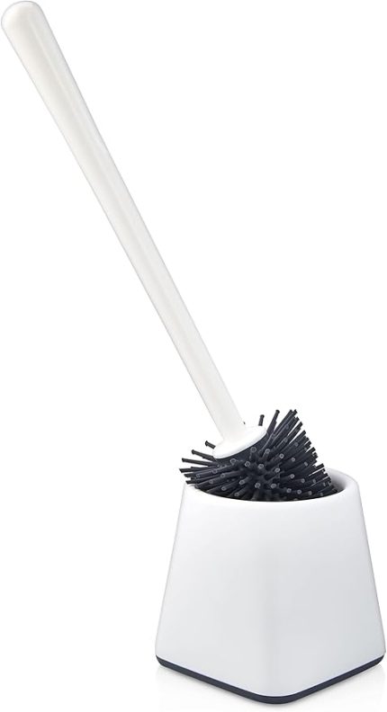 HOME Silikon WC Tuvalet Banyo Fırçası Klozet Fırçası Beyaz Kare