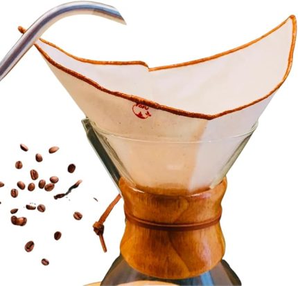 adet) Yıkanabilir, Kumaş Chemex Kahve Filtresi Ağartılmamış%100 Ham Pamuk, Organik, Ekolojik Filtre Chemex (C.2)