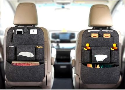 Araç Koltuk Arkası Eşya Düzenleyici Keçe Araba Içi Oto Çanta Organizer 2li (siyah)