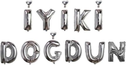 Doğum Günleri için İyi Ki Doğdun Yazılı 11 Parça Gümüş Renk Harf Folyo Balon Seti Balonların Her Harf Ayrı Ayrı Balon 40 cm.