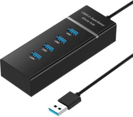 Usb Çoklayıcı 4in1 USB 3.0 4 Port Çoğaltıcı HUB 5Gpbs Hızlı Aktarım 30cm Kablo PC Bilgisayar Switch Splitter - Siyah Renk (4 Port Hub - Siyah)