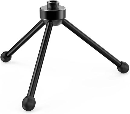 Kaymaz Kauçuk Ayaklı Masaüstü Mikrofonu için Tripod Standı, Sağlam Metal Yapı, Oyun, Podcasting, Toplantılar, Sohbet için Katlanabilir Masa Mikrofonu Standı
