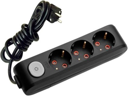 Pack Viko Siyah Priz Multi Let 3lü Anahtar Kablolu 3m Ç.K