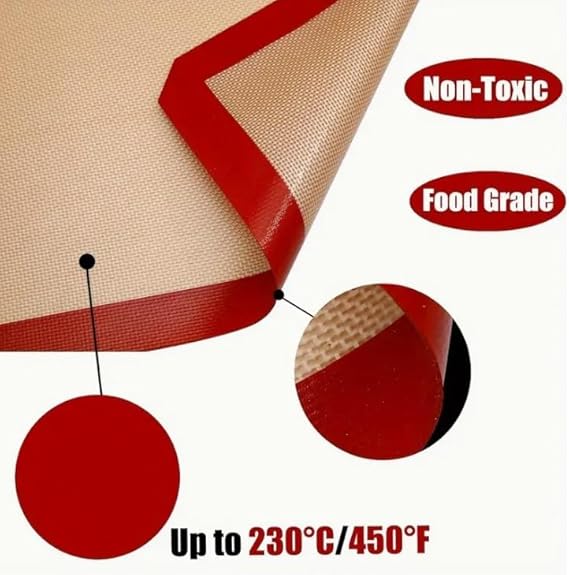 2 Adet Kendiliğinden Yağlı Pişirme Matı Yanmaz Yapışmaz Yıkanabilir Fırın Matı 40x30 - Görsel 4