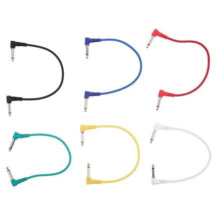 6 Adet Yedek 30 Cm Elektrik Gitar Yama Kablosu Kauçuk Kaplama Ses Kablosu 6.35mm Konnektör Gitar Amfi Kablosu Bas Gitar Için