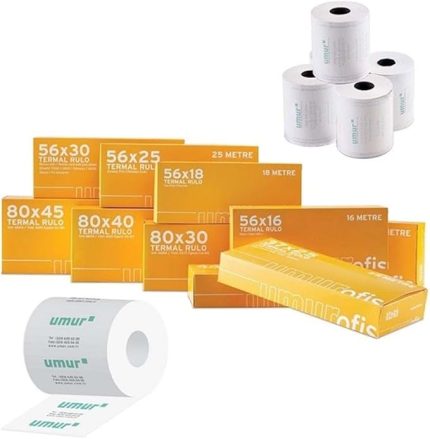 Termal Rulo, 80 x 30 cm, 30 mt, 55 gr, 10'lu Paket