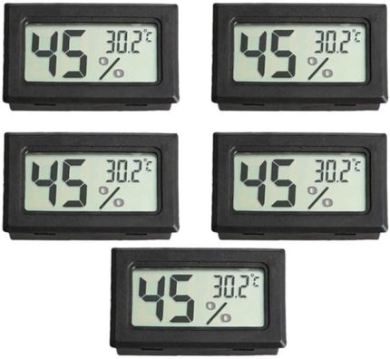 5 adet Mini Dijital LCD Sıcaklık ve Nem Ölçer Pet Sürüngen Kablosuz Termometre Higrometre