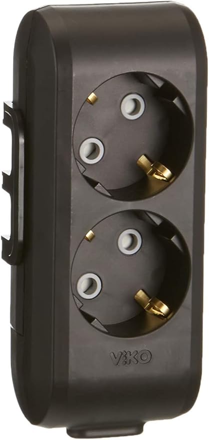 Multi-Let Siyah İkili Priz Topraklı Çocuk Korumalı Klemensli