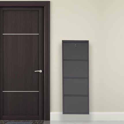 Antrasit Kilitli Metal Ayakkabılık MAC4-4 Kapaklı - 50X15X136 h