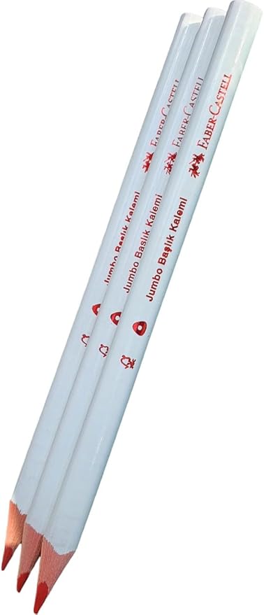 Jumbo Üçgen Başlık Kalemi, Kırmızı, 3'lü Set