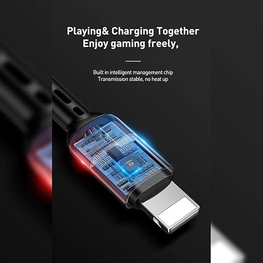 Lightning Spiral Ledli Örgü Kablo 1.8M 2A Siyah - Görsel 5