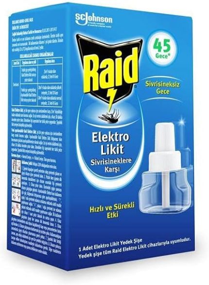 Elektro Likit Sivrisineklere Karşı Hızlı ve Sürekli 45 Gece Etkili 1 Adet Elektro Likit Yedek Şişe