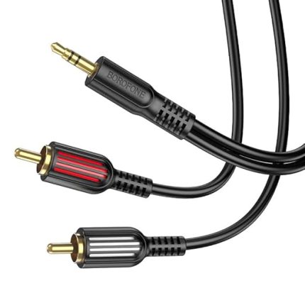 Kablo AUX Audio 3.5mm to Çift RCA Aux Standart Ses Kablosu 3.5mm Kulakık Çıkışlı Tablet Bilgisayar Telefon ve Mp3 Çalar İle Amfi Bağlantı Kablosu 150cm BL11