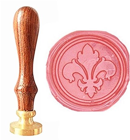 Vintage Fleur-de-lis Hediye Kartları Mühür Sanatı Balmumu Mühür Damga Gül Ağacı Saplı Dekoratif Düğün Davetiyeleri Hediye Kartları Kağıt Kırtasiye Zarf Özel Logo Resim Balmumu Mühür Mühür Seti