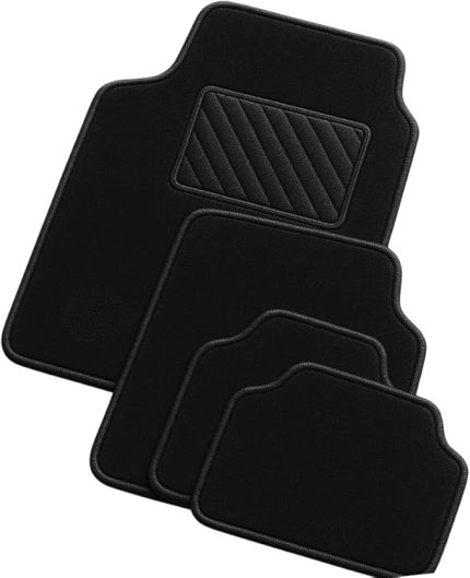 Oto Paspas Halı Kaymaz Taban Yıkanabilir Silinebilir Universal Tüm Araç ve Modellere Uyumlu Lüks Siyah TPR Taban 4 Parça Siyah