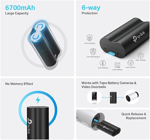 TP-Link A100, Bataryalı Kameralar İçin Şarj Edilebilir Yedek Batarya - Görsel 2