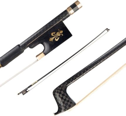 4/4 Keman Fiddle Yay Karbon Fiber Yuvarlak Sopa Abanoz Kurbağa Atkuyruğu Saç Iyi Dengeli