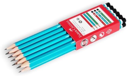 Köşeli Mercanlı Kurşun Kalem 12’li, HB Derece, Kırılmaya Dayanıklı Uç, Kolay Açılır, İz Bırakmaz