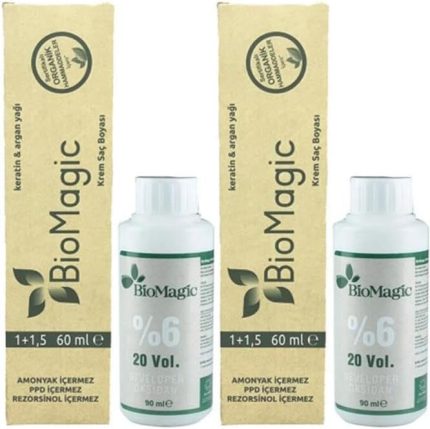 Koyu Kumral Organik Amonyaksız Saç Boyası 6.00 ve Oksidan 2 Adet