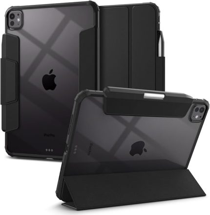 iPad Pro 11" (2025/2024) ile Uyumlu Kılıf Ultra Hybrid Pro Manyetik Stand özellikli Sararmaya Dayanıklı Siyah Şeffaf Kapak - ACS07016 (Spigen TR Garantili)