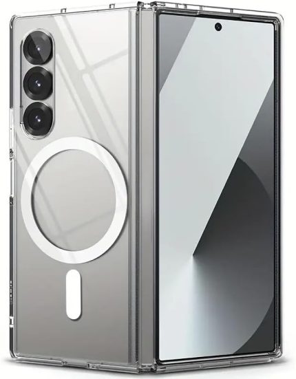 Galaxy Z Fold 7 İle Uyumlu Silikon Tam Koruma Şeffaf Magsafe Özelikli Kılıf