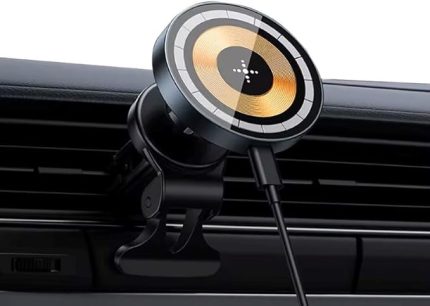 Hoala Araç İçi Telefon Tutucu, Kablosuz Şarj ve Manyetik Araç İçi Telefon Tutucu, Güçlü Tutunma, Sağlam ve Dayanıklı Yapı, Type-C Girişli Araba İçin