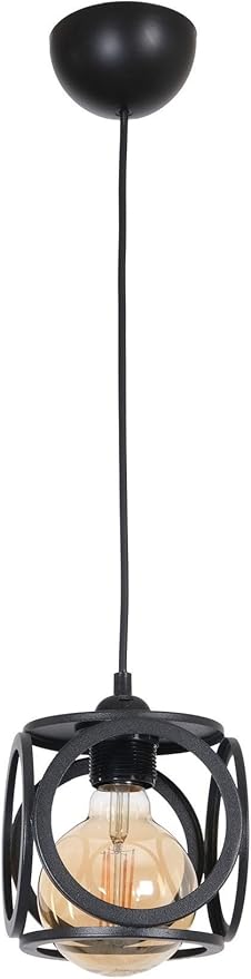 Avize Lotus Modern Tasarım Siyah Renk - Cafe - Salon - Yatak Odası - Çocuk Odası Tel Tekli Avize