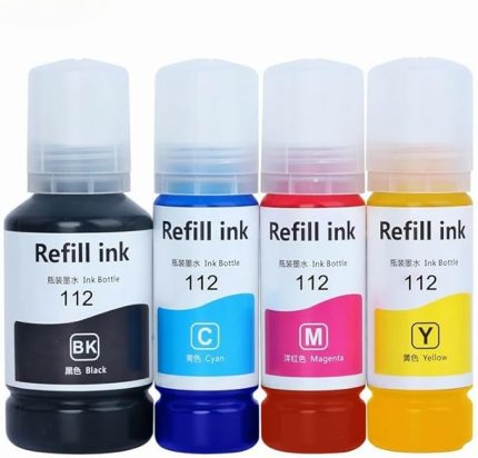 Epson 112 L6490 ile uyumlu 1 Set 4 Renk Ithal Muadil Pigmentli Mürekkep Seti Siyah 127 ml - Renkliler 70 ml