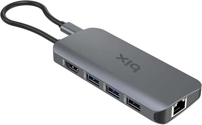 BX10HB PRO 8in1 USB C Hub 4K@60Hz HDCP HDMI, 1Gbps RJ45, 3x USB 3.2, 100W PD Port Macbook Uyumlu Dönüştürücü