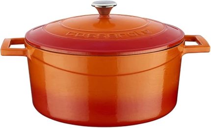 Metal Döküm Yuvarlak Tencere, 24 Cm, Turuncu