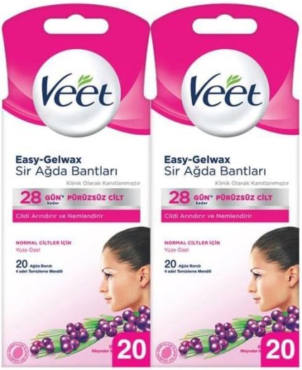 Yüz Bölgesi 20’li Sir Ağda Bantları 2’li Avantaj Paketi