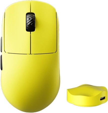 8K Hz Pixart 3950 Sensör Sarı Kablosuz Simetrik Gaming Mouse