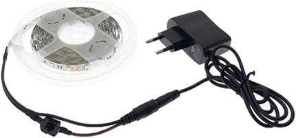 Dolabı ve Tezgah Üstü Için Şerit LED + 12V Adaptör Tak Çalıştır Aç Kapa Anahtarlı Hazır 5 Metre Gün Işığı
