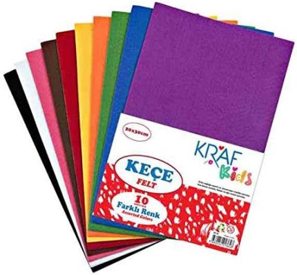 Kids Yapışkanlı Keçe 20X30 10'Lu Karışık Renk