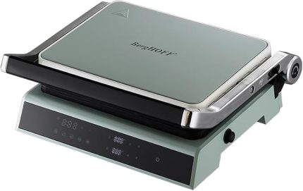 Gem Retro Dijital Izgara & Tost Makinesi – 2000 W, 290×212 mm, LCD Dokunmatik Kontrol | Mint Yeşil